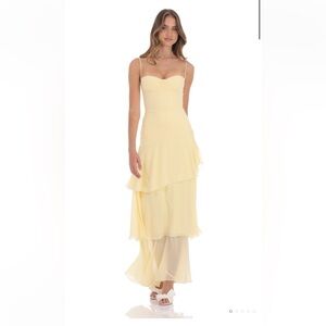 Lucy in the Sky Yellow Sweetheart Maxi Gown